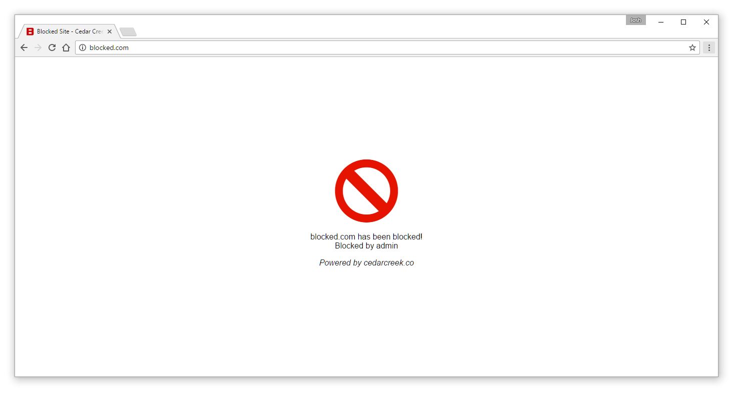 Blocked website screenshot